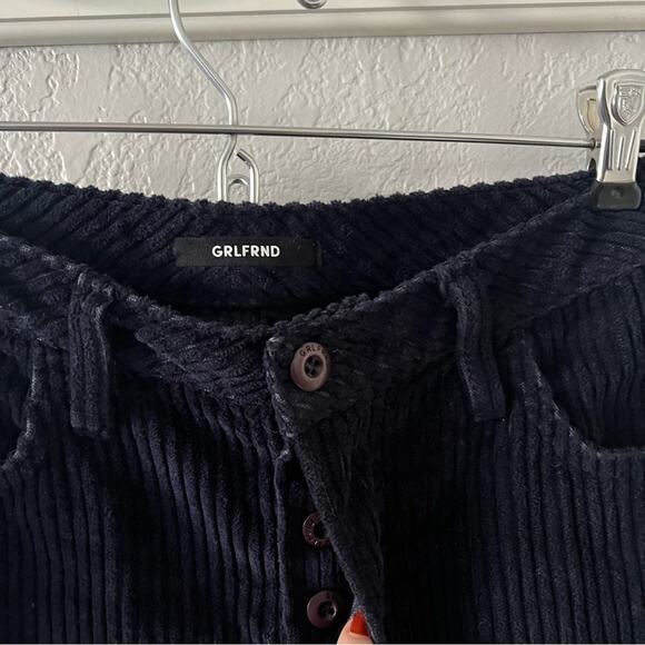 GRLFRND Helena Corduroy Pants in Midnight Train - Picture 8 of 10